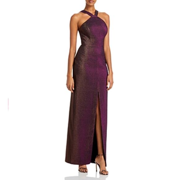 Aidan Mattox Dresses & Skirts - Aidan Mattox Sleeveless Cut Out Column Evening Gown Purple Size 6 Formal Dress